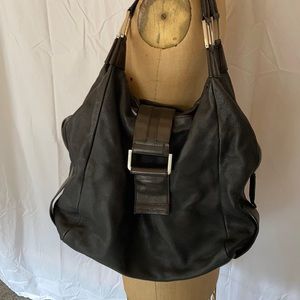 Large Black Leather Tote
